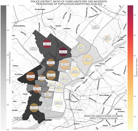 [OC] Visualization of Philly Police Districts: incidents, complaints ...