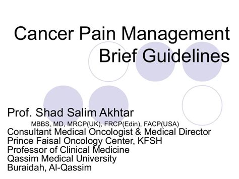 Cancer pain management