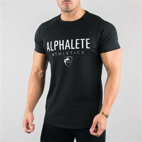 New Clothing Fashion ALPHALETE T Shirt Men Cotton Breathable Mens Short Sleeve Fitness t shirt ...