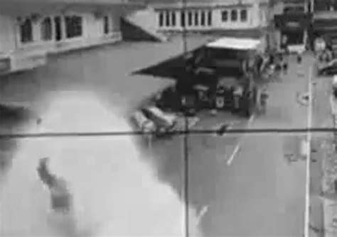 moment suicide bomber detonates  indonesian  hq