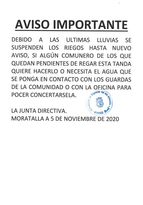Comunidad de Regantes del Rio Alharabe de Moratalla (Murcia): AVISO ...