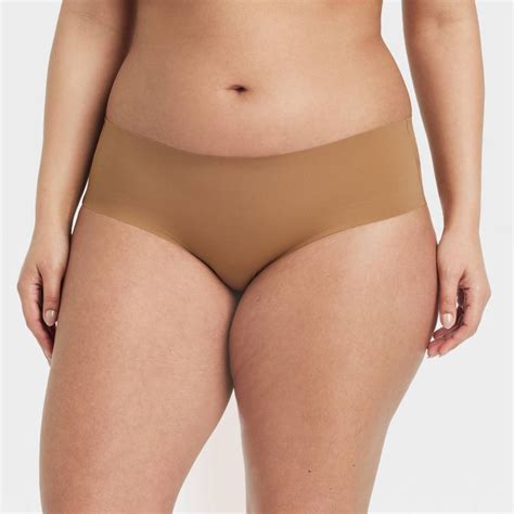 womens invisible edge laser cut hipster underwear auden caramel xs