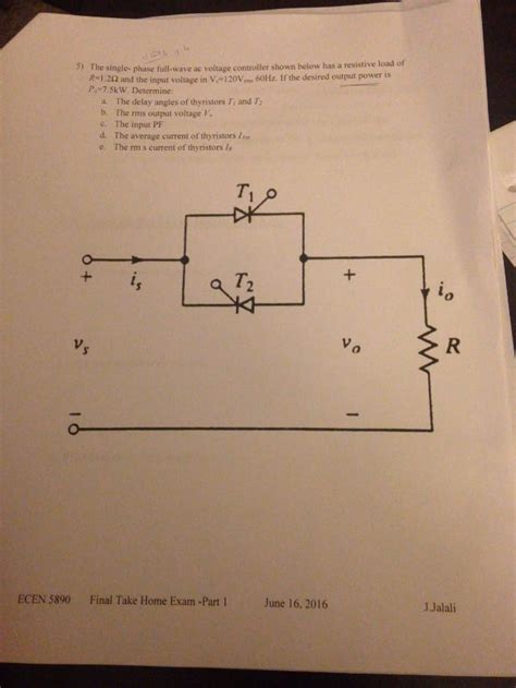 Solved The single- phase full-wave ac voltage controller | Chegg.com
