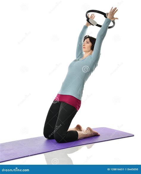 Woman Exercising Doing Postnatal Workout. Female Fitness Instructor