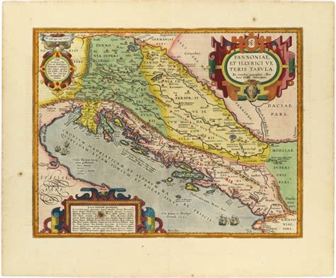 Old, antique map of Pannonia & Illyricum (Dalmatia) by Ortelius A ...
