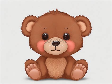 Cute Little Bear Cartoon On White Background Picture And HD Photos ...