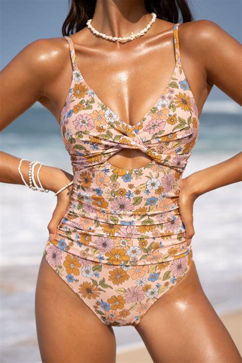 Floral Twisted Tummy Control One-Piece