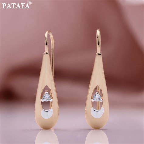PATAYA Новые полые длинные серьги с каплями воды, белые искусственные ...