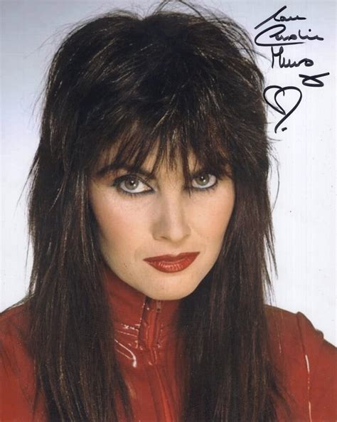 At Auction: Caroline Munro signed colour 8x10 photo, pictured in goth
