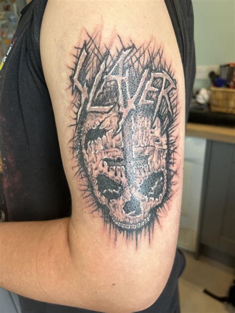 Slayer tattoo took 2 hours from a good friend on the Isle of Wight : r ...