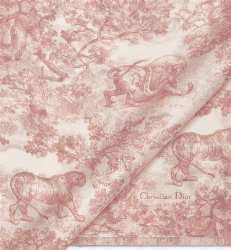 Toile de Jouy Sauvage Stole Ivory and Rose des Vents Cashmere | DIOR