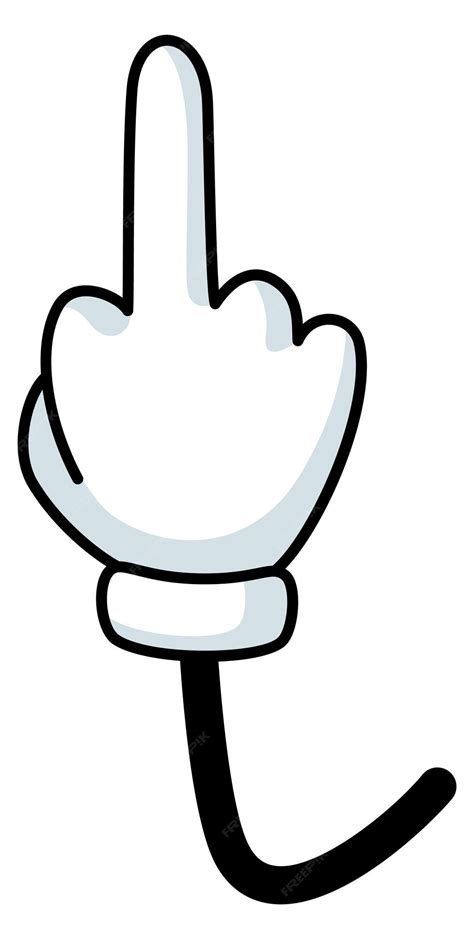 Premium Vector | Comic hand with middle finger Cartoon gesture icon ...