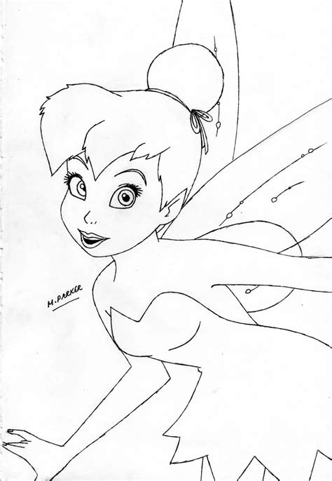 Tinkerbell Outline Drawing at PaintingValley.com | Explore collection ...