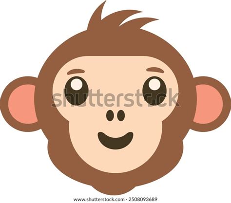 cartoon monkey face playful expression suitable stock vector royalty