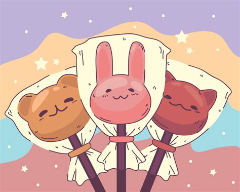 kawaii animals pastel 10462899 Vector Art at Vecteezy