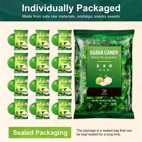 Buy Soeos Guava Candy 16oz (1lb), Approx 170 Pieces, Rich Guava Flavor