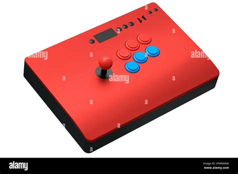 Vintage arcade stick with joystick and tournament-grade buttons on white Stock Photo - Alamy