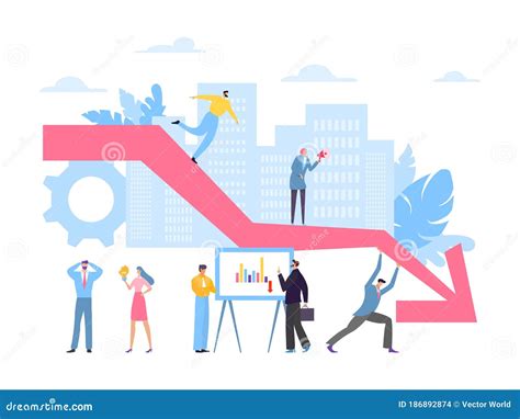 decline chart falling business concept vector illustration global