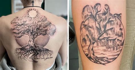 burning tree tattoo