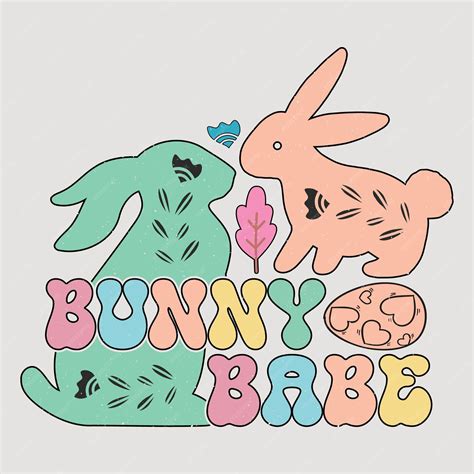 Premium Vector | Bunny babe retro easter sublimation vector graphic