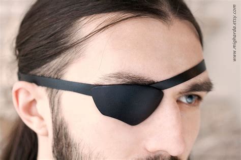leather eye patch unisex eye patch black eye patch slim eye etsy