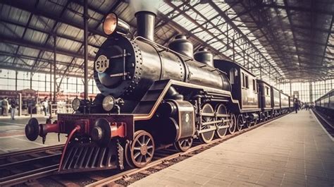 Un Train à Vapeur D'époque Avec Une Ancienne Locomotive Et De Vieux