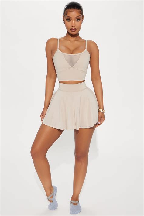 En Pointe Elevate Active Skirt Set - Light Taupe | Fashion Nova