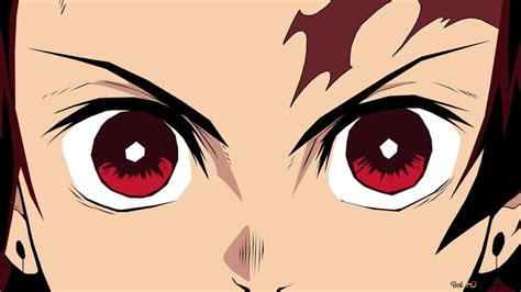 tanjiros red eyes  scar hd wallpaper