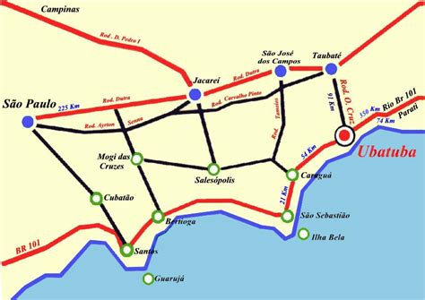 Distancia De Campinas A Ubatuba - MaCamp - Guia Camping e turismo - Ubatuba - Mapas