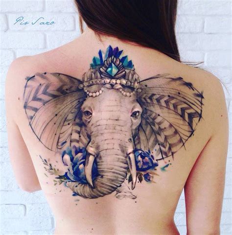 Large Elephant On Girls Back | Best tattoo design ideas