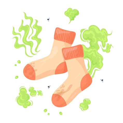 Premium Vector | Smelly socks dirty stinky rotten sock from old foot