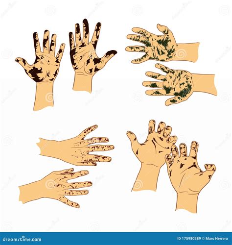 Dirty Hands And Clean Hands Cartoon Vector | CartoonDealer.com #86033429