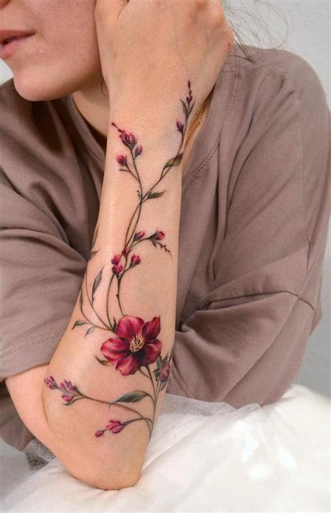 flower  arm tattoos  women