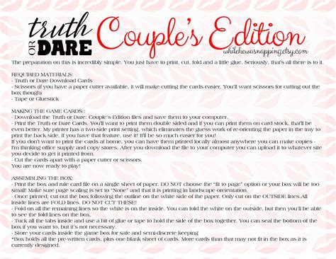 Truth or Dare Couple's Naughty Game | Perfect for Date Night Box