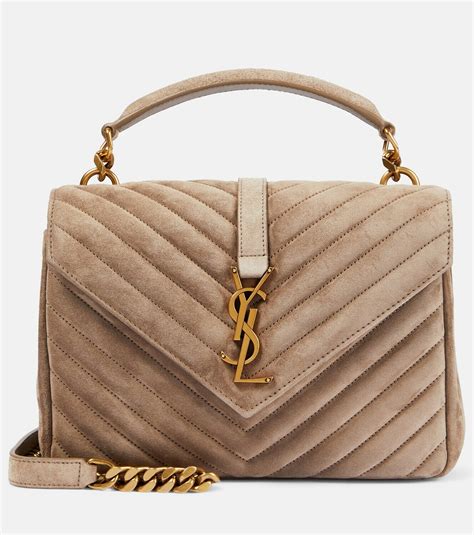 saint laurent college medium suede shoulder bag saint laurent