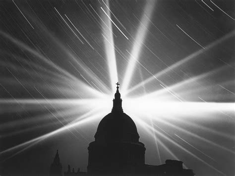 London searchlights during the Blitz over St Paul's, as caught in the