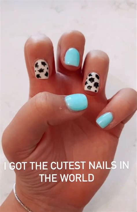 Blue and cow print nails! | Cow nails, Nails, Nails for kids