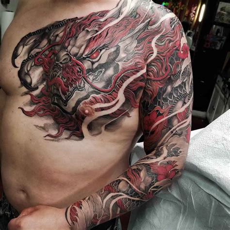 Japanese Dragon Tattoo Chest