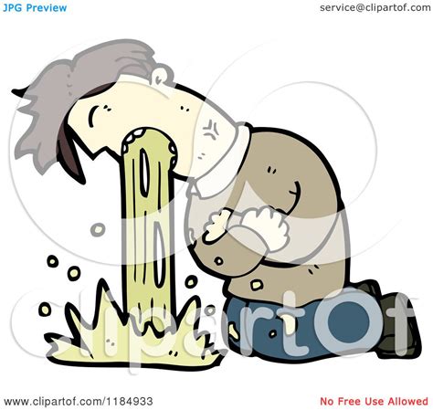 Cartoon of a Man Vomiting - Royalty Free Vector Illustration by ...