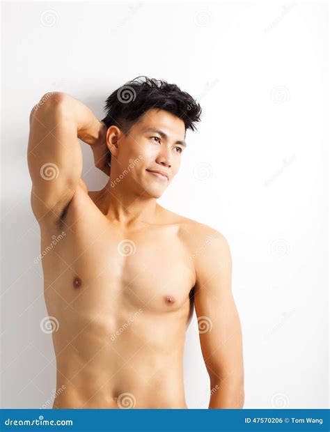 Shirtless Muscular Young Asian Man Stock Photo - Image of athlete, slim