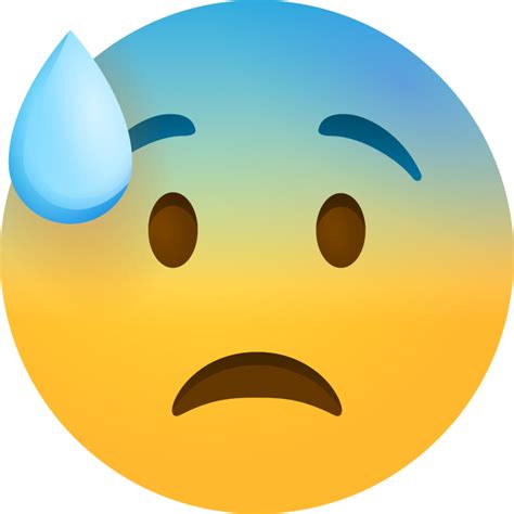 "Anxious face with sweat emoji" Emoji - Download for free – Iconduck