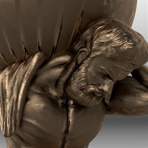 3d ancient atlas statue