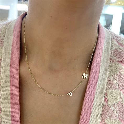 custom gold initial necklace rw fine jewelry