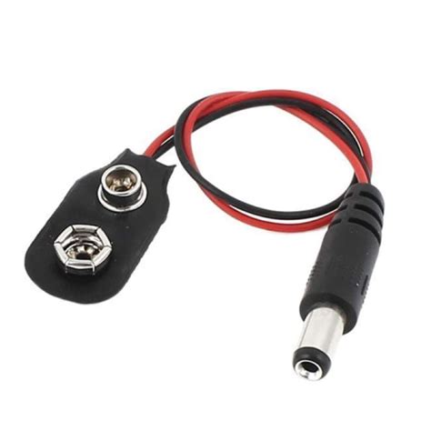 9V Battery PP3 Connector Clip with 2.1mm DC Plug | Railwayscenics