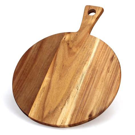 Buy Acacia Wood Cutting Board with Handle Wooden Chopping Board Paddle ...