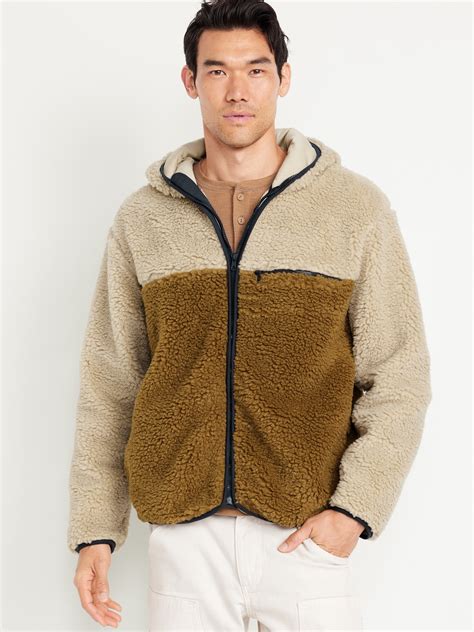 sherpa lined jackets  men  navy