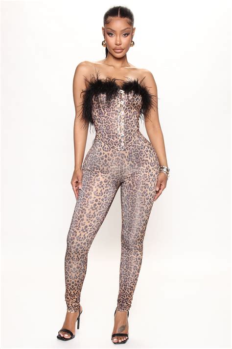 Letty Leopard Corset Legging Set - Brown Combo | Fashion Nova