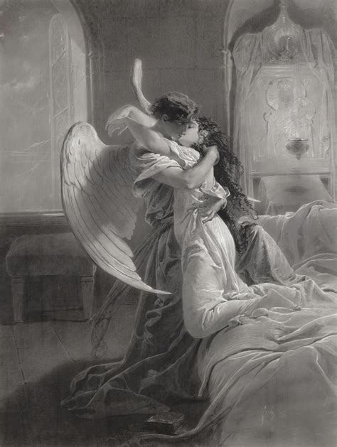 Mihaly Von Zichy Romantic Encounter Angel Lovers Embrace Print - Etsy UK