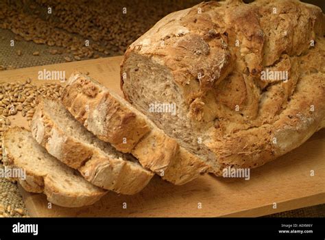freshly baked loaf  bread stock photo alamy