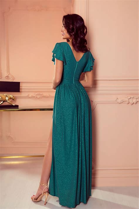 SUKIENKA Selena MAXI Z ROZCIĘCIEM - zielony zielony | Odzież \ Sukienki